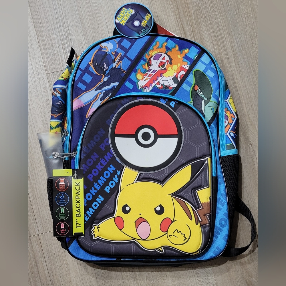 🆕️ Pokémon 17" Pikachu Light Up Backpack with Bonus Card Pack